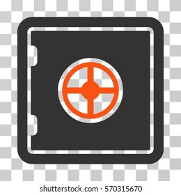 Safe icon. Vector illustration style is flat iconic bicolor symbol, orange and gray colors, transparent background. Designed for web and software interfaces.