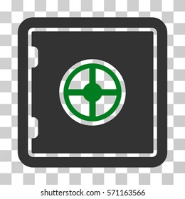 Safe icon. Vector illustration style is flat iconic bicolor symbol, green and gray colors, transparent background. Designed for web and software interfaces.