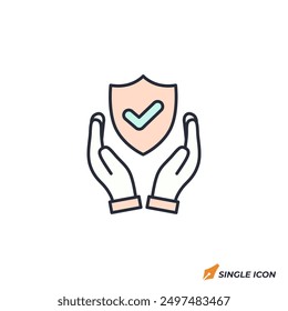 Ilustración vectorial de icono seguro. Símbolo seguro aislado en el fondo blanco