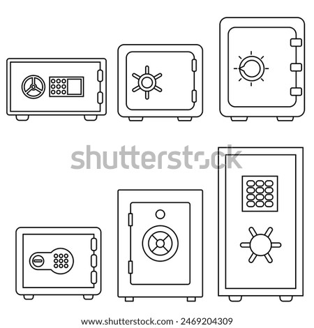 Safe icon vector set. Sttrongbox illustration sign collection. Peter symbol or logo.