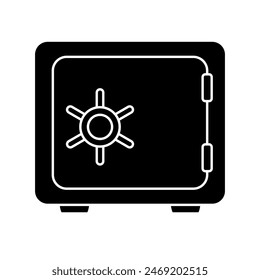 Vector de iconos de seguridad. Signo de ilustración de caja fuerte. Símbolo o logo de Peter.