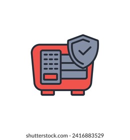 safe icon. vector.Editable stroke.linear style sign for use web design,logo.Symbol illustration.