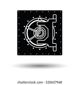 Safe icon. White background with shadow design. Vector illustration.