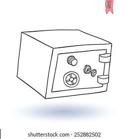  Safe icon,hand drawn vector illustration