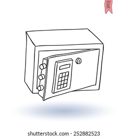  Safe icon,hand drawn vector illustration