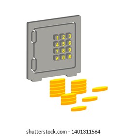 Safe icon.Isometric and 3D view.	