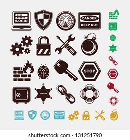 safe icons in five colors
