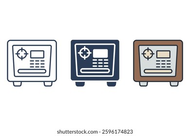 safe icons isolated on White Background. Flat style design
