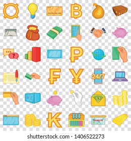Safe icons set. Cartoon style of 36 safe vector icons for web for any design