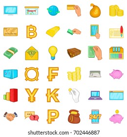 Safe icons set. Cartoon style of 36 safe vector icons for web isolated on white background