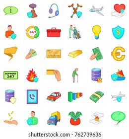 Safe icons set. Cartoon style of 36 safe vector icons for web isolated on white background