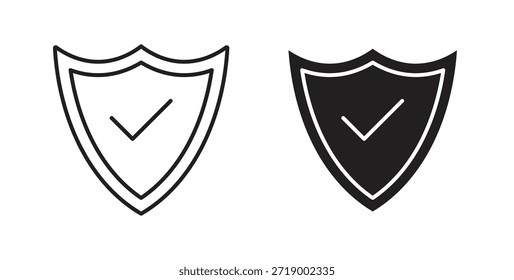 Iconos seguros, símbolos de Vector. cartel plano lleno