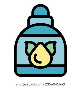Safe ink bottle icon outline vector. Natural dye. Hand cosmetic color flat