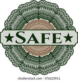 Safe inside money style emblem or rosette