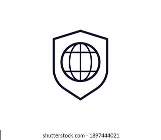 Safe Internet Icon. Bar Black Line Sign. Premium Quality Graphic Design Pictogram. Outline Symbol Icon For Web Design, Website And Mobile App On White Background. Monochrome Safer Internet Day Icon