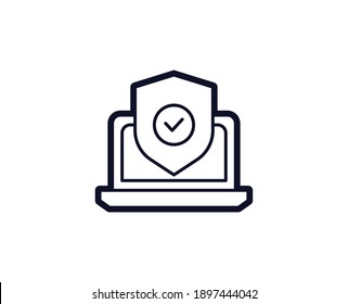 Safe Internet Icon. Bar Black Line Sign. Premium Quality Graphic Design Pictogram. Outline Symbol Icon For Web Design, Website And Mobile App On White Background. Monochrome Safer Internet Day Icon