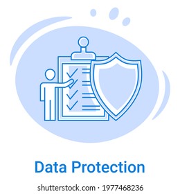 The safe investment icon.The concept of internet security, secure internet and information transfer.Vector illustration of the thin line icon.Black on a white background.Glyph silhouette.