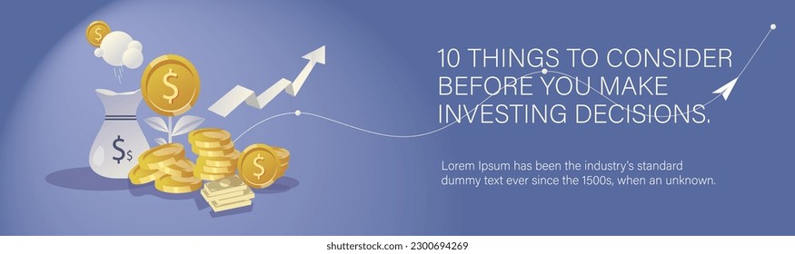 safe investments with right returns vector. personal saving illustration. asset management ideas. personal loan and investment ideas. long term and short term plan. earning expences. dollar template. 