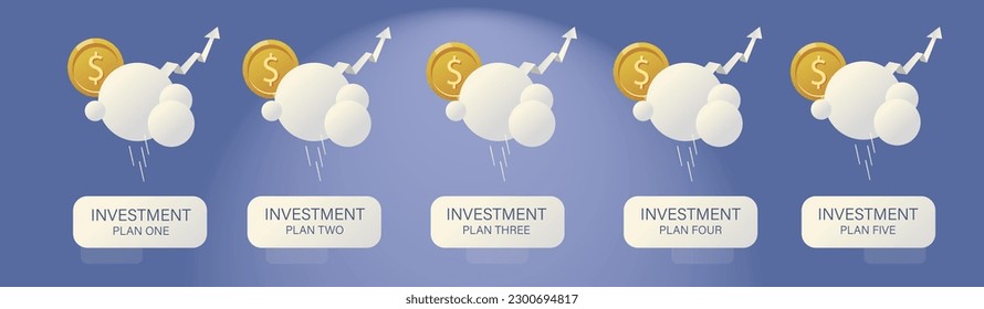 inversiones seguras con vector de rendimiento derecho. ilustración de ahorro personal. ideas de gestión de activos. préstamos personales e ideas de inversión. plan a largo plazo y a corto plazo. gastos de ganancia. plantilla de dólar. 