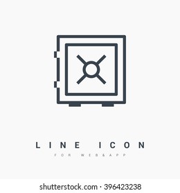 Safe isolated minimal single flat linear icon. Line vector icon for websites and mobile minimalistic flat design. Modern trend concept design style illustration symbol