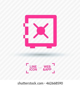 Safe isolated minimal single flat linear icon. Line vector icon for websites and mobile minimalistic flat design. Modern trend concept design style illustration symbol