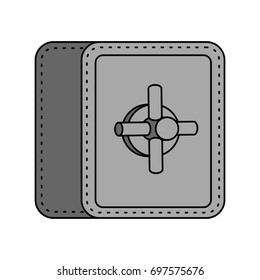 Safe isolated. strongbox cartoon style. large iron armored box for money and jewelry