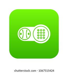 Safe key lock icon green vector isolated on white background