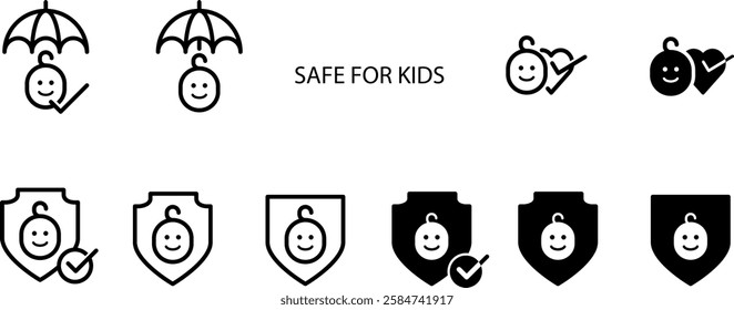 Safe For Kids icon , vector illustration