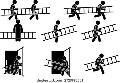 Técnicas seguras de manuseio de escadas para trabalhadores