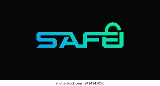 Safe letter typographic logo design.