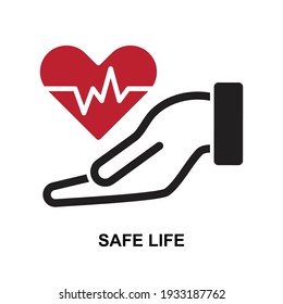 Safe life concept icon isolated on white background vector illustration.
