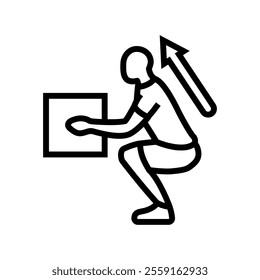 safe lifting technique injury prevention line icon vector. safe lifting technique injury prevention sign. isolated contour symbol black illustration