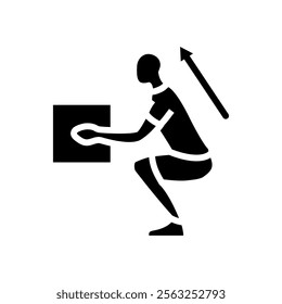 safe lifting technique injury prevention glyph icon vector. safe lifting technique injury prevention sign. isolated symbol illustration