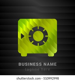 Safe Lime Green and Black silk fashion premium icon / Logo