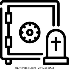 safe line icon illustration vector
