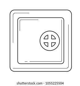 Safe line icon isolated on white background. Vector line icon of safe for infographic, website or app.