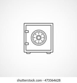 Safe Line Icon On White Background