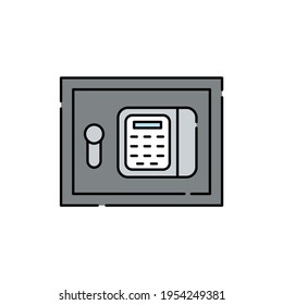 Safe сolor line icon. Pictogram for web page, mobile app, promo. UI UX GUI design element. Editable stroke.