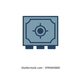 Safe line icon set  on white background
