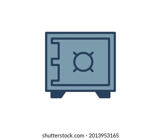 Icono de línea segura establecido en fondo blanco