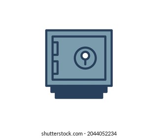 Icono de línea segura establecido en fondo blanco

