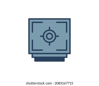 Safe line icon set on white background
