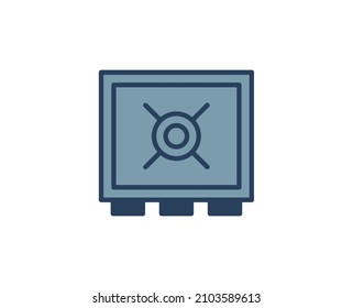 Safe line icon set on white background