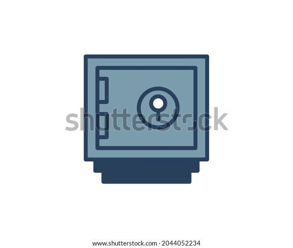Safe Line Icon Set On White Stock Vector (Royalty Free) 2044052234 ...