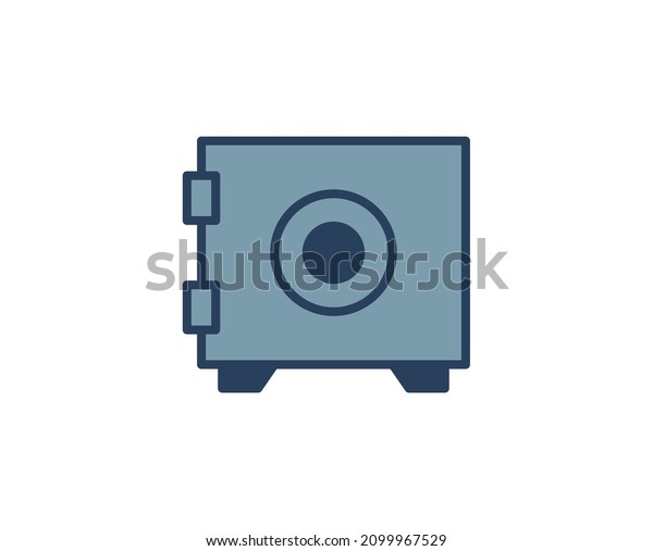 Safe Line Icon Set On White Stock Vector (Royalty Free) 2099967529 ...