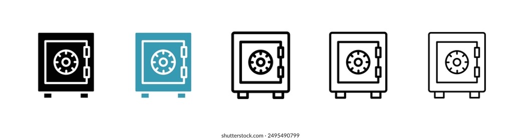 Safe line icon vector set.