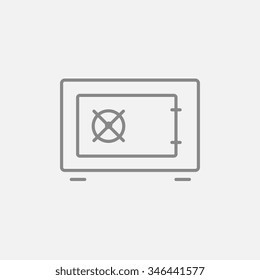 Safe line icon for web, mobile and infographics. Vector dark grey icon isolated on light grey background.