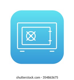 Safe line icon for web, mobile and infographics. Vector white icon on the blue gradient square with rounded corners isolated on white background.