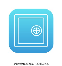 Safe line icon for web, mobile and infographics. Vector white icon on the blue gradient square with rounded corners isolated on white background.