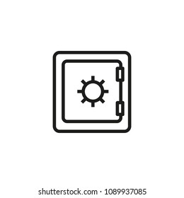 Safe line vector icon. Money, box, lock. Financial security concept. Can be used for topics like banking, finance, saving, deposit